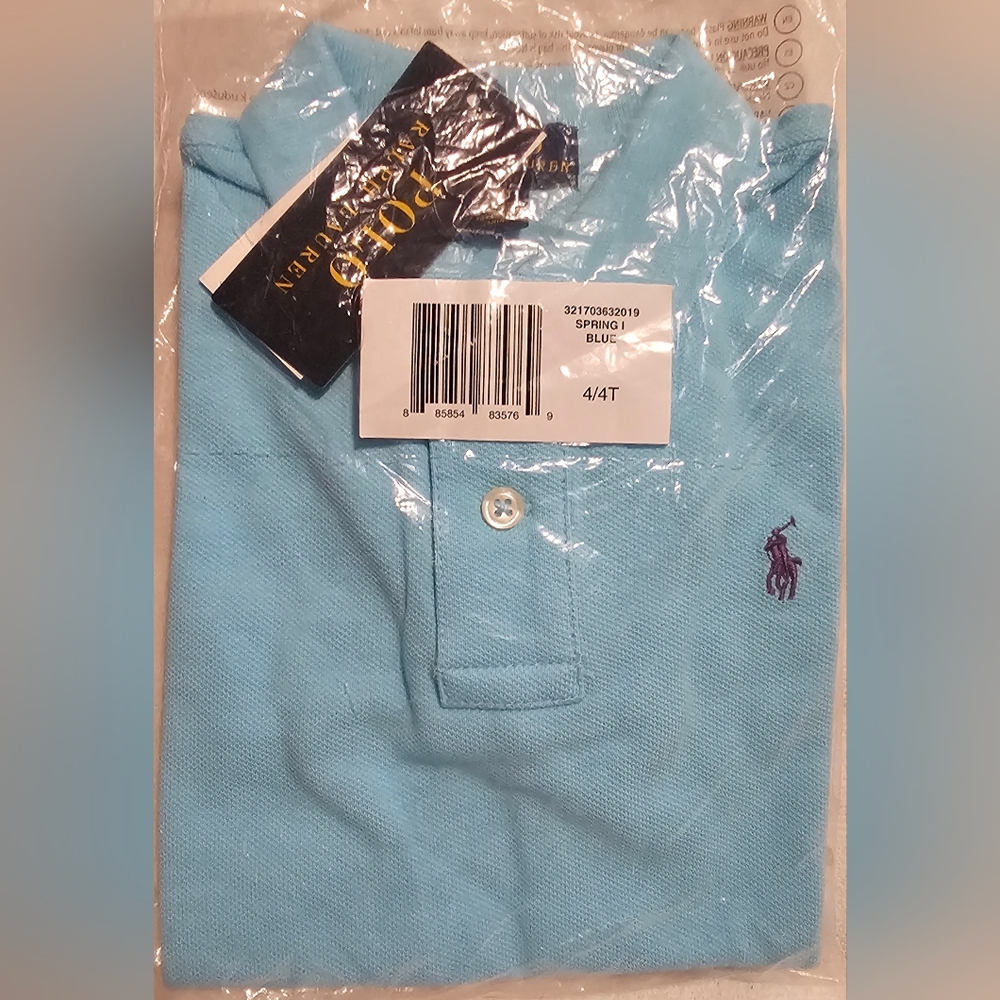 Polo Ralph Lauren Shirt Polo Shirt Ralph Lauren Polo Pastel Blue Boy's Size 4/4T